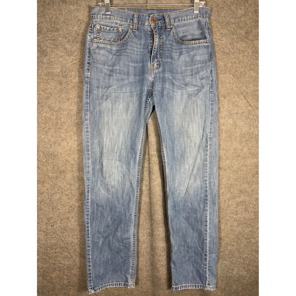 Levis 505 Regular‎ Fit Light Wash Blue Denim Jeans Mens W31 L32 00505-0236